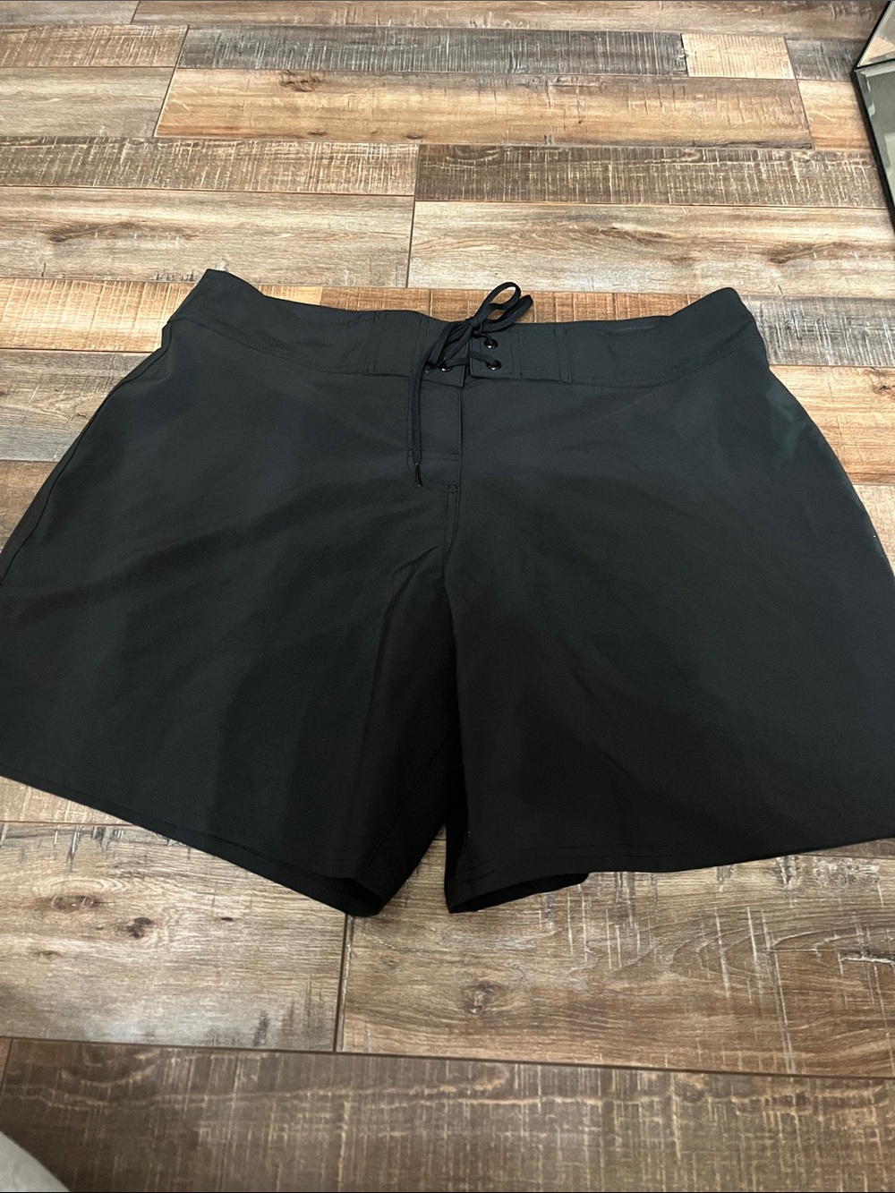 Men's Black Swim Board Shorts with Drawstring Waist
